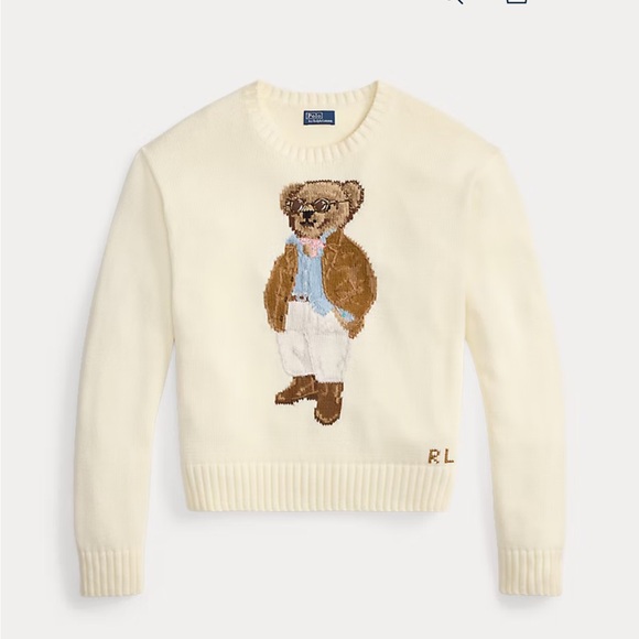 Polo Ralph Lauren Sweaters - Polo Ralph Lauren Cream Sweater with Bear Motif